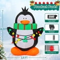 thumbnail image 7 of GOOSH 4.2 FT Christmas Inflatables Penguin Outdoor Christmas Decorations, Inflatable Christmas Penguin Xmas Decorations Clearance with LED Lights Built-in for Holiday/Christmas/Party/Yard/Garden, 7 of 7