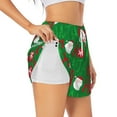 thumbnail image 2 of Bixox Women's Cute Santa pattern 2 in 1 Running Shorts - Lightweight Athletic Workout Gym Yoga Shorts Liner with Pockets - XX-Large, 2 of 7
