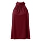 thumbnail image 2 of Playeras,Blusas y Tops,Ropa para Mujer Camisola para mujer Camisetas sin mangas sin mangas correa de seda mujeres colgando cuello encaje arriba blusa (Red, XXL), 2 of 5