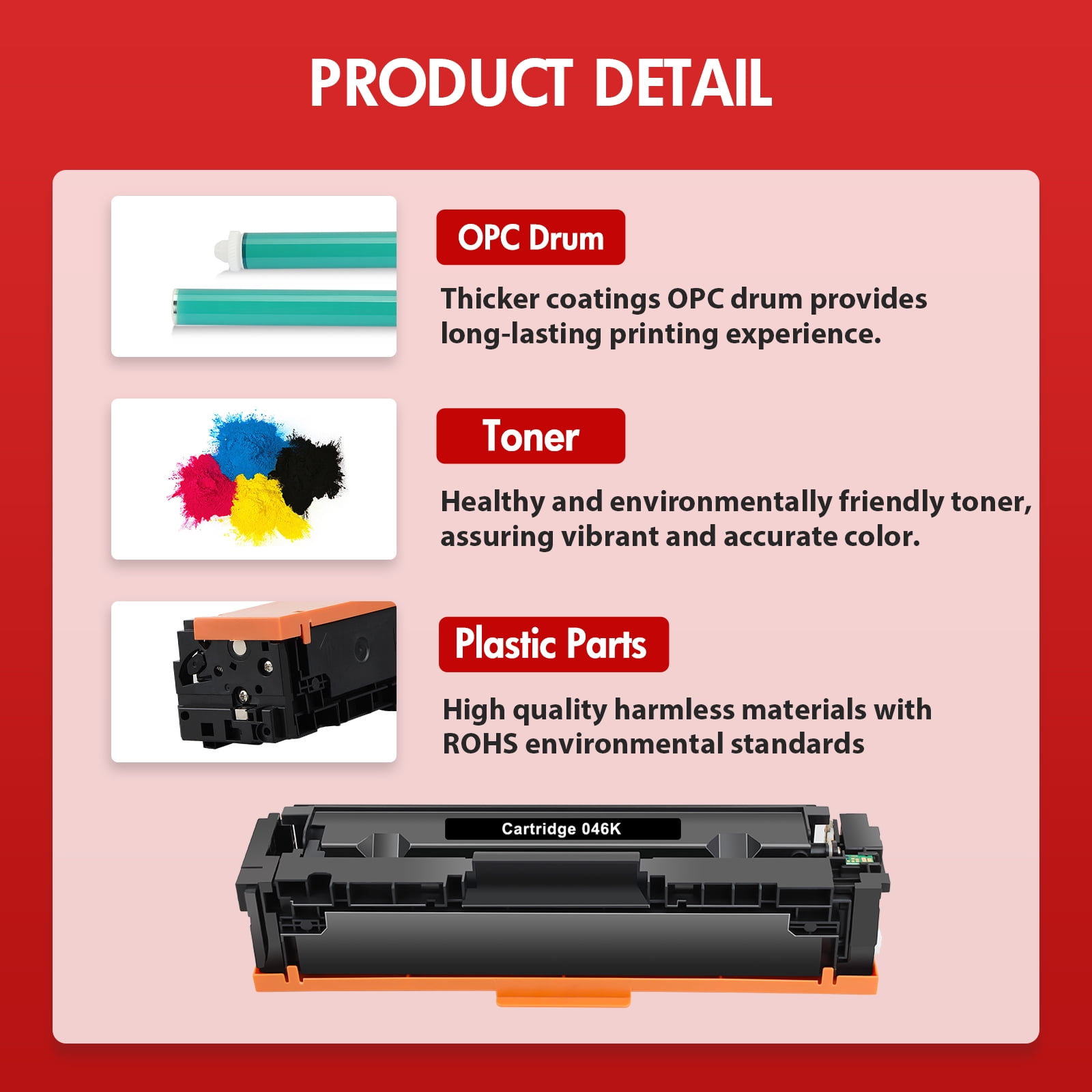 046 046H MF733Cdw Toner Cartridge 046H 046 CRG-046 Color ImageCLASS MF733Cdw MF731Cdw MF735Cdw LBP654Cdw MF733 Printer Ink (Black Cyan Yellow Magenta 4-Pack)