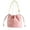 Pink, variant on Kukuzhu Women's Drawstring Bucket Bag Vintage Soft Leather Versatile Handbag Cute One-Shoulder Cross-Body Bag