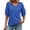 Light Blue, variant on Womens V Neck Loose Fit T Shirt Double Layer Flounce Short Sleeve Top