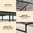 thumbnail image 4 of Cama Full de Metal con Base de Plataforma de 10 Pulgadas – Estructura Robusta de Perfil Bajo en Negro, Soporte de Lamas de Acero Antideslizante y Silencioso, Montaje Sencillo, Sin Base, Almacenamiento, 4 of 6