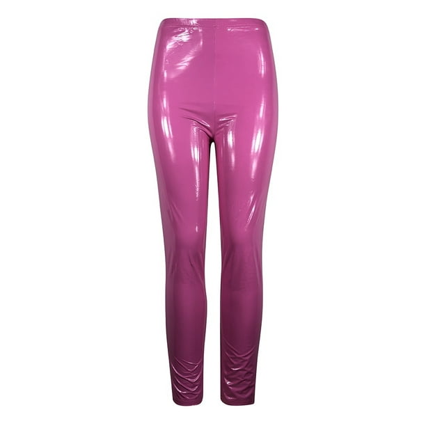 Leather PVC Bright Legging PU High Waist Slim Pants Tights Yoga Women  Sports Leggings Fitness Leather Trousers,Fluorescence Pink,5XL : :  Clothing, Shoes & Accessories