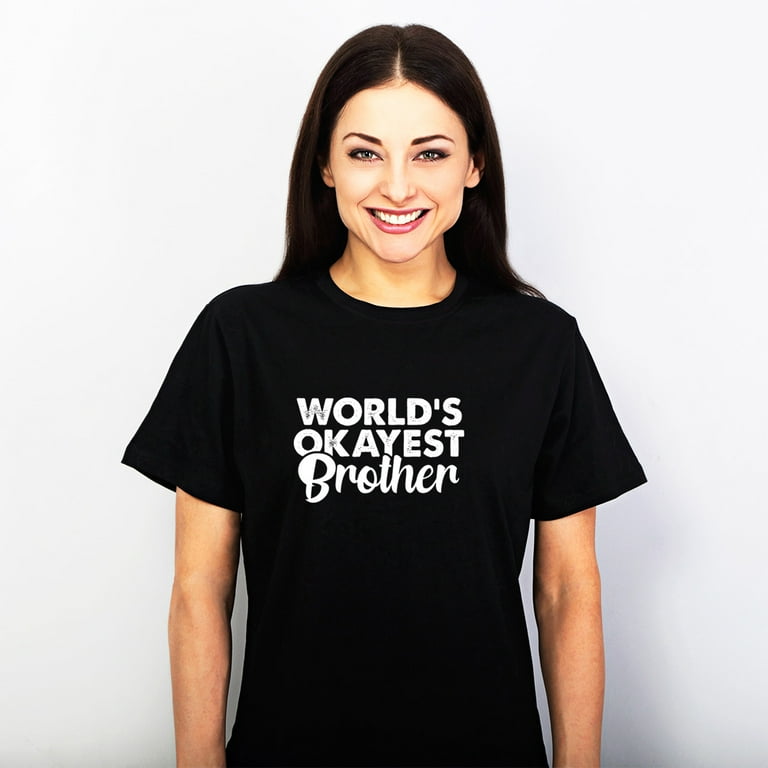 Worlds Okayest Brother Men Funny Graphic Novelty T Shirts