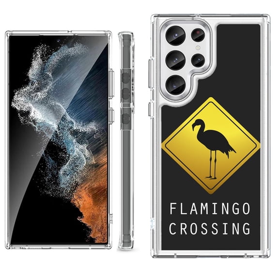 Shockproof Bumper Phone Case for Samsung Galaxy S23 Ultra 5G, by OneToughShield ® - Flamingo