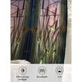 thumbnail image 6 of Sheer Curtains 54 Inch Length, Stained Glass Semi Sheer Curtains Light Filtering Window Treatment, Vintage Abstract Botanical Plant Privacy Voile Drapes for Living Room Bedroom 52x54 Inch, 6 of 7