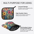 thumbnail image 3 of Yayeee Oven Mitts and Pot Holder Set of 4 Heat Resistant Kitchen Gloves Baking Hot Pad, Orange Colorful Flowers, 3 of 5