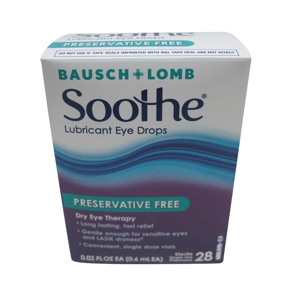 Bausch And Lomb Soothe Lubricant Preservative Free Eye Drops 0.02 Oz