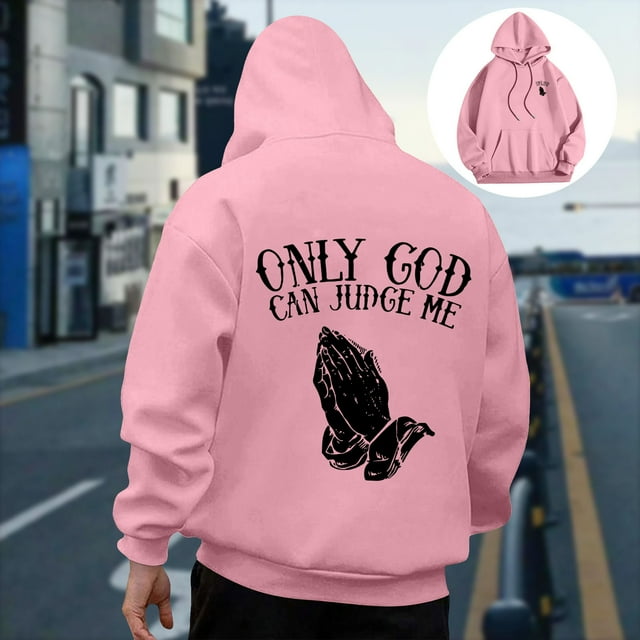 WILLBEST Sudaderas De Hombre Sudadera con Capucha Informal con Diseño Estampado De Dios para Hombre, Jersey De Manga Larga, Cómoda para Uso Diario Grande