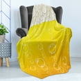 thumbnail image 4 of Abstract Soft Flannel Fleece Blanket, Close up Bubbles and Beer Macro Alcohol Drink Refreshment Graphic Illustration, Cozy Plush for Indoor and Outdoor Use, 70" x 90", Yellow White, by Ambesonne, 4 of 5