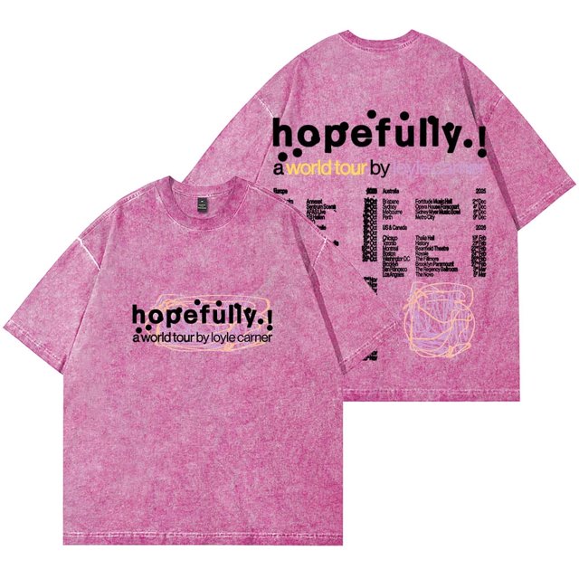 Loyle Carner Playera Merch Lavada Algodón Unisex Manga Corta Estilo HipHop Gira Con Esperanza