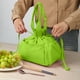 thumbnail image 5 of Bolso Aislante de Pana para Mujer, Tote Enfriador Grande con Múltiples Bolsillos, Bolso de Mano con Cordón, 15x9x7 pulgadas, Rosa Púrpura Verde, 5 of 6