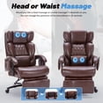 thumbnail image 5 of 800lbs Heavy Duty Reclining Massage Office Chair with Heat, Big and Tall Ergonomic Executive Recliner Chair with Footrest, Memory Foam, 90°–155° Adjustable Backrest, Quiet Wheels, 5 of 9