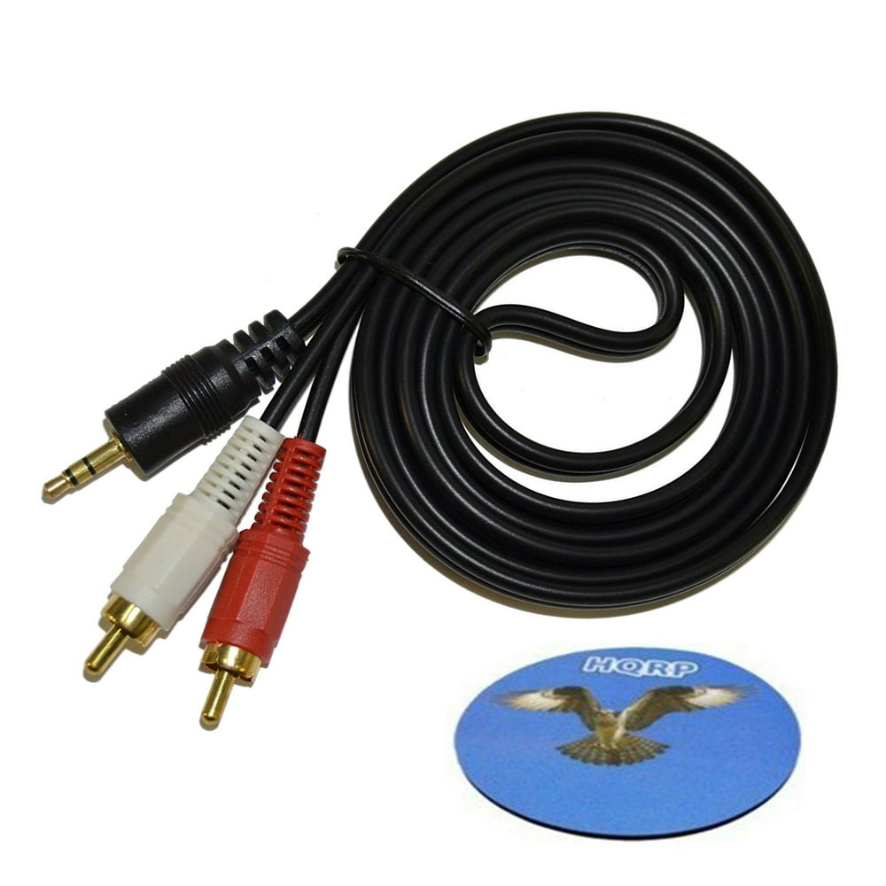 HQRP Stereo RCA to 3.5mm Audio Cable for Insignia NSHZ503 Mini Plug