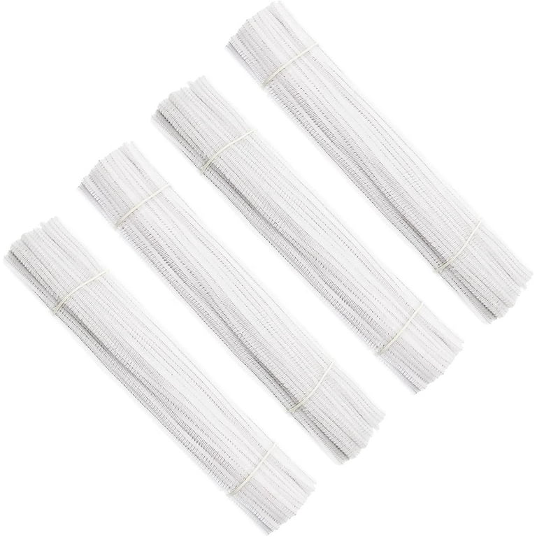 400Pcs White Pipe Cleaners Craft, Long Chenille Stems Bulk for DIY (6mm x  12 Inch) 