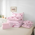 thumbnail image 5 of Feelyou Bowknot Cherry Child Twin Bedding Sets 7-Piece, Girly Pink Ribbon Bow Bedding Comforter Set, Kawaii Cute Cartoon Reversible Sheet Sets, Ultra Soft Home Decor, 5 of 7