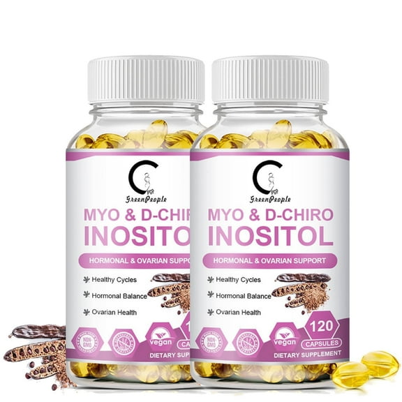 (2 Pack)Myo Inositol & D-Chiro Inositol Supplements,Support Fat Metabolism,120 Capsules