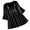 Black, variant on Women's Short Sleeve Linen Blouse Breathable V-Neck Tops with Lace Patchwork Tie Mexican Peasant Embroidered Casual Beach Tunic