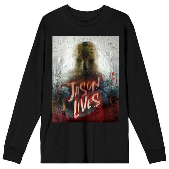 Men's Graphic Black Longsleeve Packaged Shirt, Jason Lives Poster-M