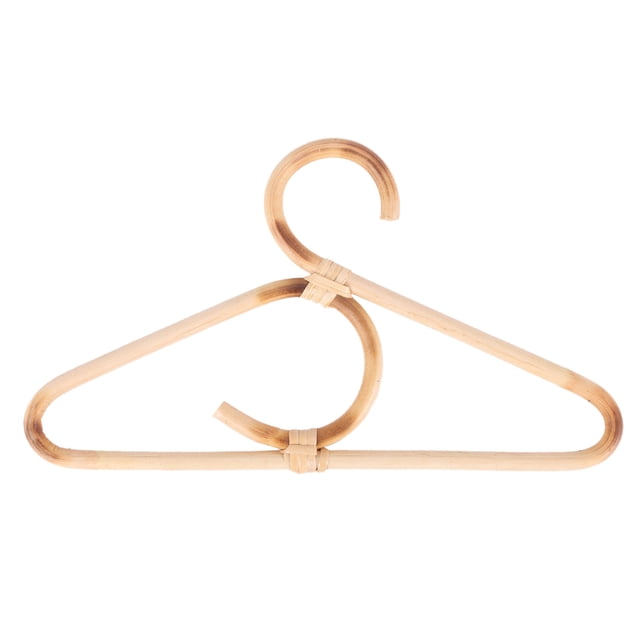 6X Rattan Clothes Hanger Style Kids Garments Organizer Rack Children Hanger Kids Room Decoration Hanger for Clothes