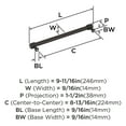 thumbnail image 5 of Amerock Faraday 8-13/16 inch (224mm) Center-to-Center Oil-Rubbed Bronze Cabinet Pull, 5 of 6