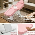 thumbnail image 3 of Tattoo Chair for Client, Esthetician Facial Bed with Hydraulic Stool, Lash Massage Table with 2-Tray, Multi-Purpose Black Lash Bed for Artist Spa Salon Beauty Equipment, Pink, 3 of 7