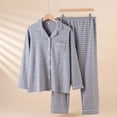 thumbnail image 3 of JTieacloth Men's Pajama Sets Collared Pajama Warm Fleece Lined Slightly Stretchy Long Sleeve Top And Pants Homewear For Fall And Winterar Gray, 3 of 3