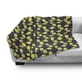 thumbnail image 2 of Fruits Soft Flannel Fleece Throw Blanket, Drawings of Lemons and Blossoms Illustration, Cozy Plush for Indoor and Outdoor Use, 50" x 70", Charcoal Grey Yellow, by Ambesonne, 2 of 5