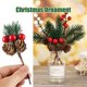 thumbnail image 3 of Ramas artificiales de hoja perenne, pequeños conos de pino, selecciones florales para decoración, coronas de flores navideñas, regalos de Navidad DIY, 3 of 4