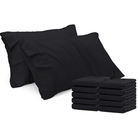 Fundas de almohada Utopia Bedding Standard, 20 x 26 cm, 12 unidades, color negro