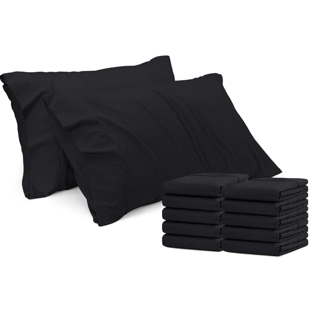 Fundas de almohada Utopia Bedding King, tamaño king, 20 x 40 cm, paquete de 12 unidades, color negro