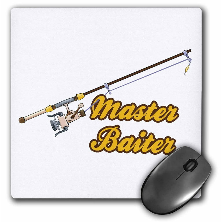 3dRose Master Baiter Fishing Pole Funny Fishing Humor Sports Design - Mouse  Pad, 8 by 8-inch