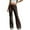 Coffee, variant on Womens Pants Dark Brown Drawstring Waist Tassel Detail Flared Leg Soft Fabric Slim Fit Casual Daily Wear Coffee Dates Stylish Comfortable Pants