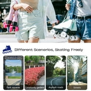 LPAMEOIU Roller Skates for Women,4-Flashing-Wheel Men Quad Skate for Girl Boy(Black,Women 8.5/Men 7)