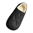 thumbnail image 5 of Wdhugt Unisex Winter Fleece Lined Closed Toe Slippers With Heel Cover For Indoor And Outdoor Wear Casual Flat Comfort Slippers Soft Pile Polyester Fabric Color Black Size 40 Us 7.5 Foot Le, 5 of 9