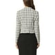 thumbnail image 3 of BLAZER DE TWEED PARA MUJER CHIC INSPIRADOR CON CUELLO ALTO, CORTO Y ABIERTO, COLOR BLANCO, 3 of 6