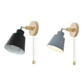 thumbnail image 3 of Bedside night light Nordic wooden wall lamp Bedside wall lamp Bedroom corridor with zipper, 3 of 4