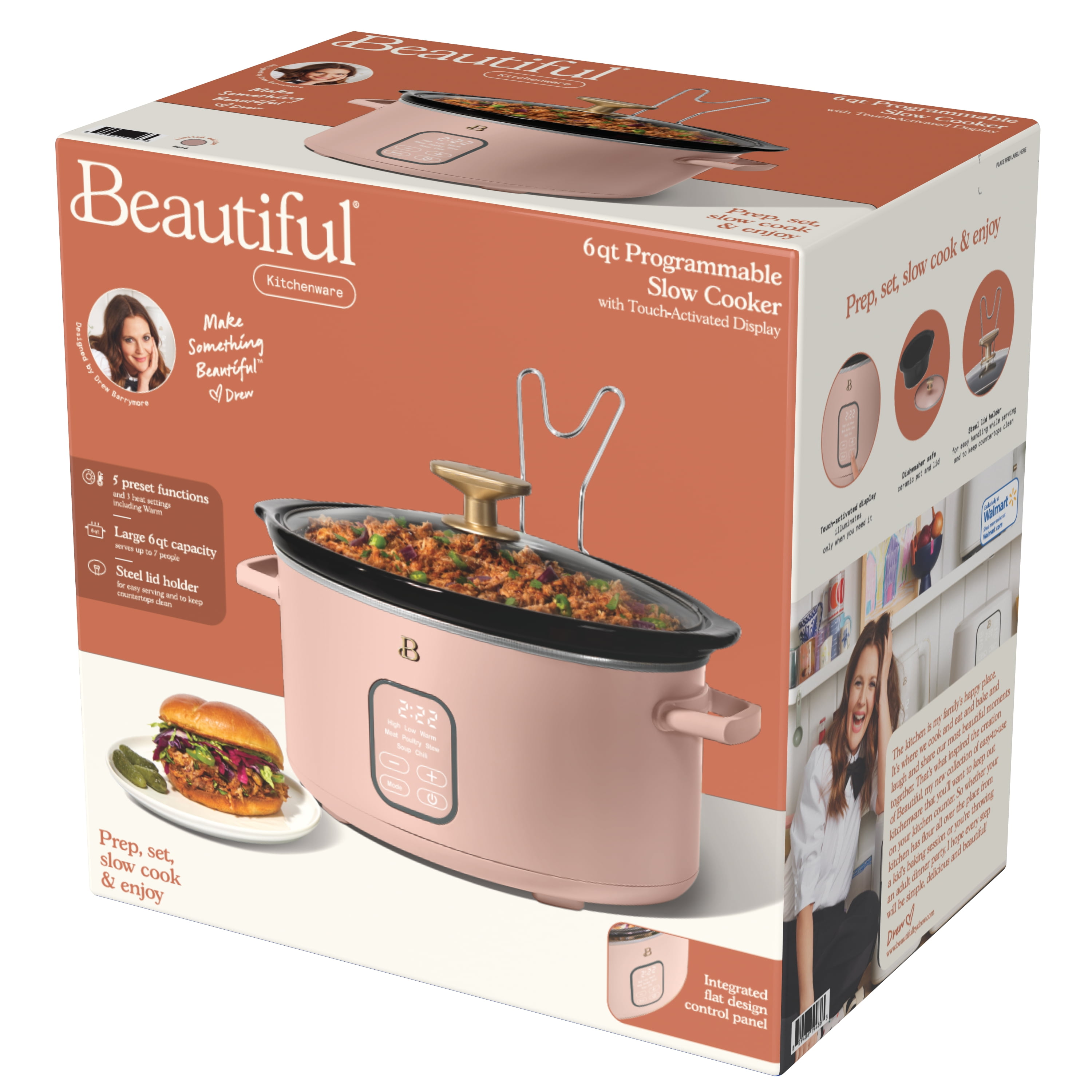 Beautiful 6 Qt Programmable Slow Cooker, Porcini Taupe by Drew Barrymore