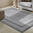 thumbnail image 6 of 8x10 Modern Rug Thin Washable Non-Slip Geometric Border Low Pile Foldable Soft Non-Shedding Indoor Accent Carpet Gray, 6 of 7