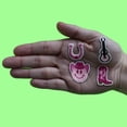 thumbnail image 2 of Pink Cowgirl 4 Pack Mini Set Patch Boots Guitar Smiley Embroidered Iron On, 2 of 2