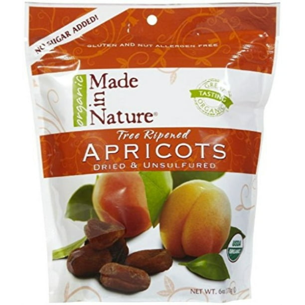 made in nature organic dried & unsulfured apricots, 6 oz