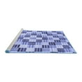 thumbnail image 2 of Ahgly Company Machine Washable Indoor Round Checkered Blue Modern Area Rugs, 7' Round, 2 of 4