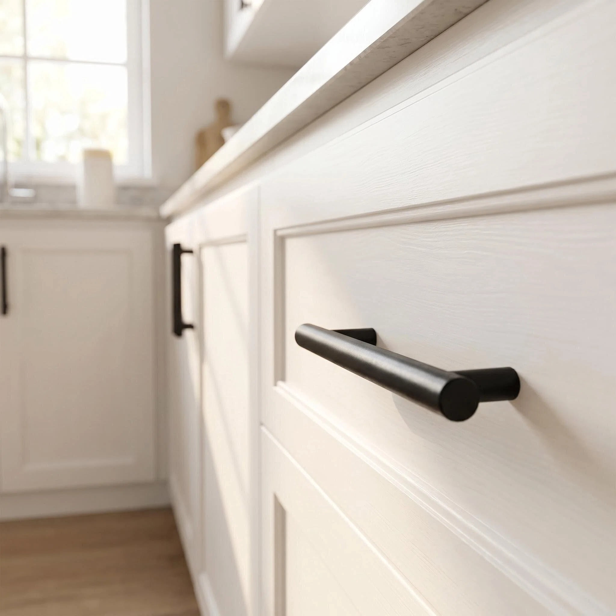 Fitviso 10 Pack 3-1/4 inch (Center to Center) Matte Black Cabinet Pulls