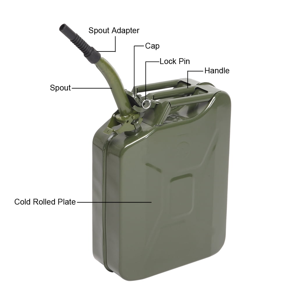 UBesGoo 5 Gallon Capacity Emergency Backup Jerry Can with Spout, Fuel Container Caddy Tank
