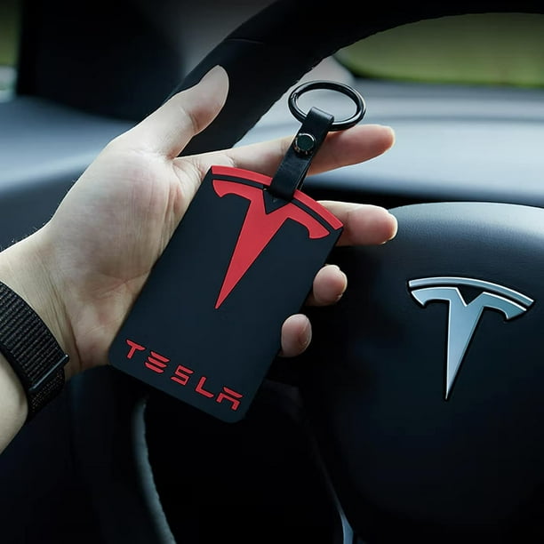 GHSDFBB Tesla Model Y Card Key Holder Silicone Tesla Key Card Holder Key Card Protective Case with Key Chain for Model Y 3 Model S X Accessories 2 Pieces Black Red Medium Walmart
