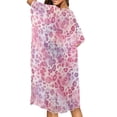 thumbnail image 3 of Xoenoiee Pink Leopard Print Bathing Suit Cover Up for Women Chiffon Beach Coverup Sheer Summer Kimono Cardigan Swimsuit for Hawaiian Beach, 3 of 7