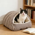 thumbnail image 6 of Large Pet Bed Removable Washable Cover Enclosed P Cat Dog House Winter Warm Bed with Bolster Sides Cozy Cave Bed for Small Medium Dogs Cats Pet Villa Cushion Mat, 6 of 6