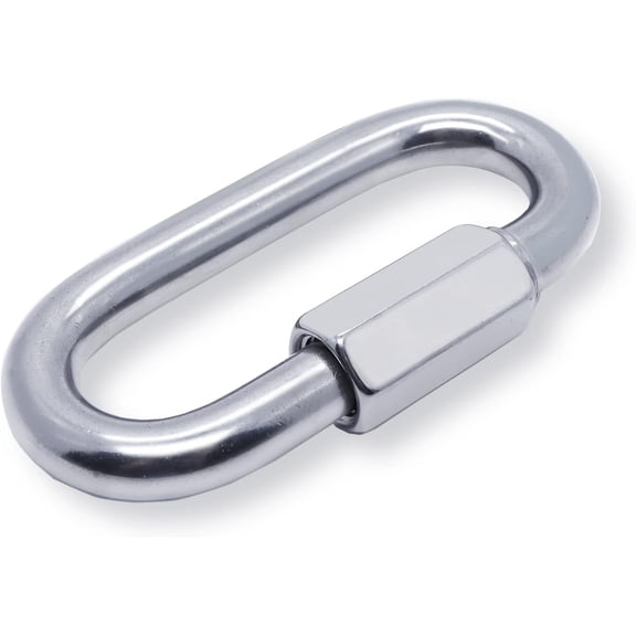 304 Stainless Steel Quick Links Locking Carabiner Quick Chain Repair Links M12 4.2 inch 1 Pack Silver