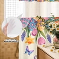thumbnail image 3 of No Hook Shower Curtain, Easter Shower Curtains for Bathroom with See Through Top Window, Tulip Flowers Spring Easter Egg Bunny Butterfly Beige Waterproof Bath Curtain Stand Up Stall 36"x72", 3 of 9